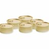 DELICATESEN-SET 6 SCATOLETTE IN ALLUMINIO E 6 COPERCHI DIAMETRO CM 8,3 H 3,8    7560